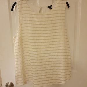 Cream Gold Tank Ann Taylor